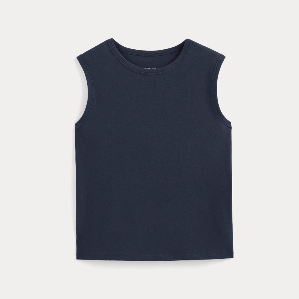 Everlane The Air Muscle Tank in Navy - Picture 2 of 5